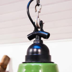 Green enamelled ceiling lamp anciellitude
