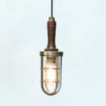 Portable lamp in brass and wood (model 2)anciellitude
