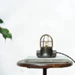 Small Signal Lamp in Brass and Patinated Cast Iron anciellitude