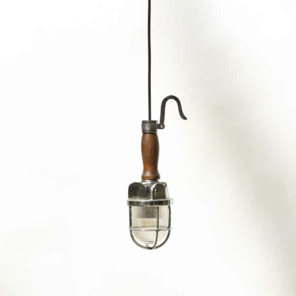 Small Portable Lamp with Corrugated Glass anciellitude