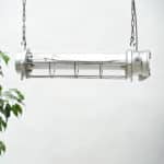 Industrial Fluorescent Light in Cast Aluminium with a Fence (ceiling light) anciellitude