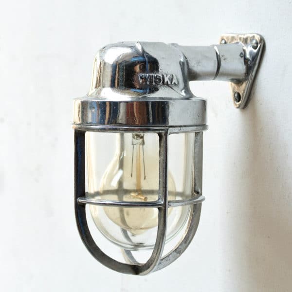 Wall Light in Chrome Plated Brass with a Fence anciellitude