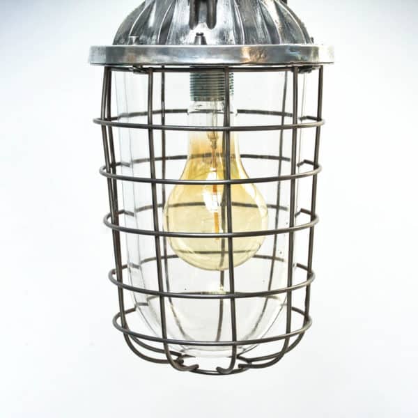Ceiling lamp, Glass Globe with Squared Fence Anciellitude