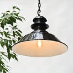 Black Ceiling Light with Perforated Neck Anciellitude