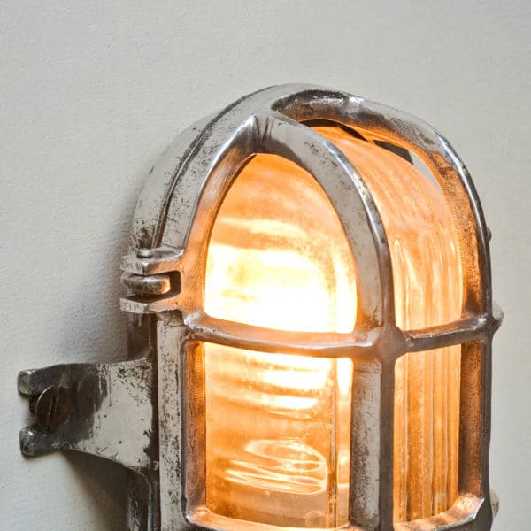Wall Light in Cast Aluminium, Glass with Wide Stripes anciellitude