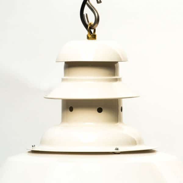 Black Ceiling Light with Perforated Neck, white cream anciellitude