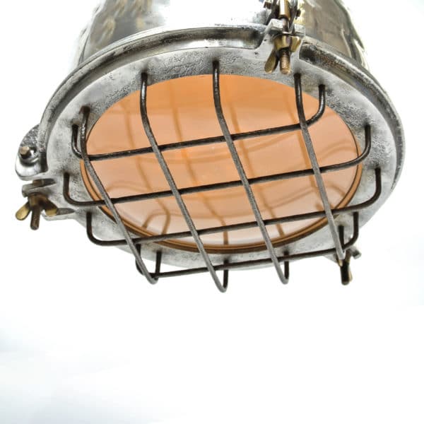 Ceiling Lamp in Cast Aluminium and his Glass Protected by a Grid anciellitude