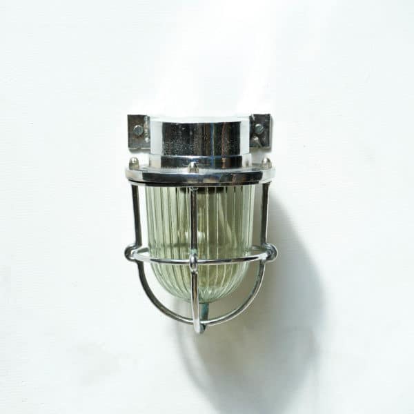 Chromed Plated Brass Wall Light, Glass with Wide Stripes anciellitude