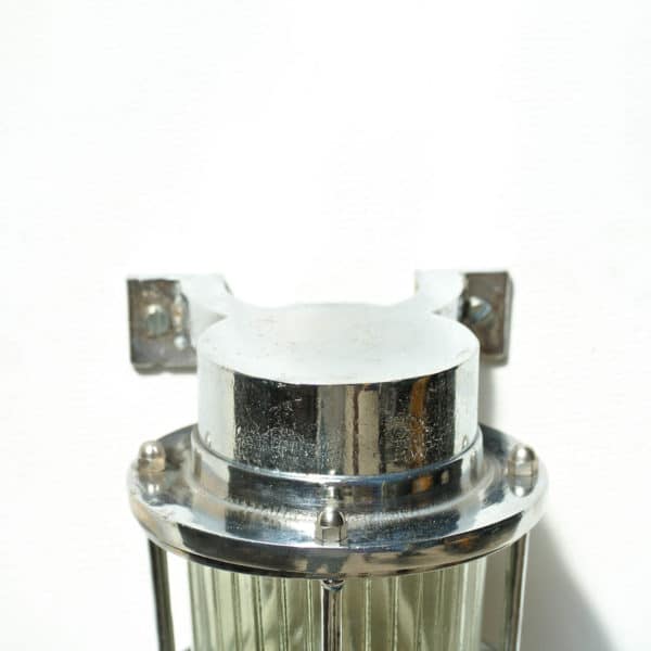 Chromed Plated Brass Wall Light, Glass with Wide Stripes anciellitude