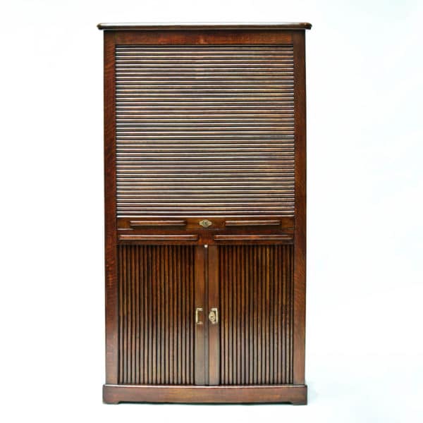 « Small » Vintage Notary Cabinet with Curtains anciellitude