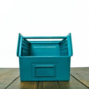 Coloured metallic crates - turquoise anciellitude