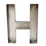 Old Green Letter H of Signboard Made of Zinc anciellitude