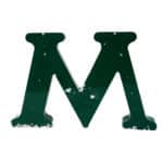 Old Green Letter M of Signboard Made of Zinc  anciellitude