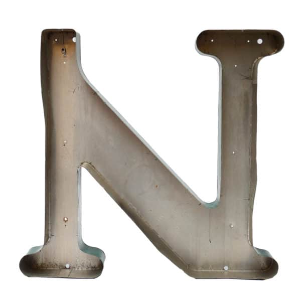 Old Green Letter N of Signboard Made of Zinc  anciellitude