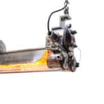 Fluo anti-déflagration en fonte d’aluminium restauré (4 ampoules) anciellitude