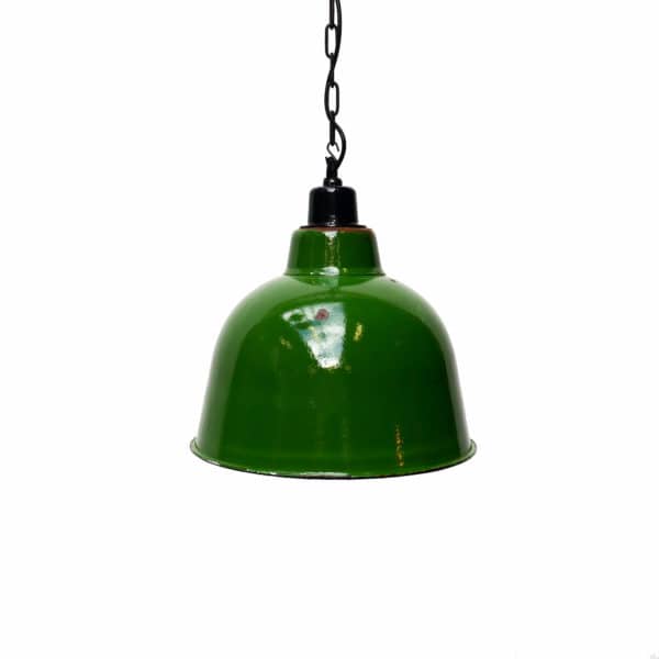 Green enamelled ceiling lamp  anciellitude