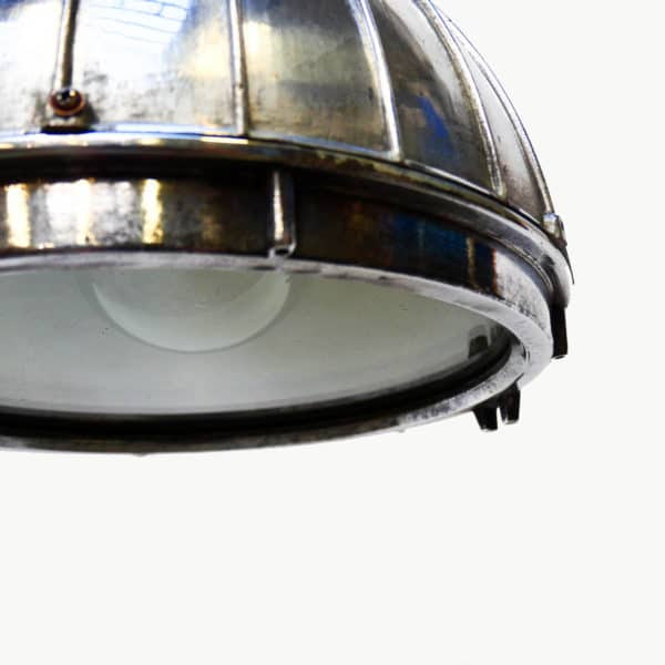 Old Spotlight Made of Cast Aluminium, Adapted in Ceiling Lamp anciellitude