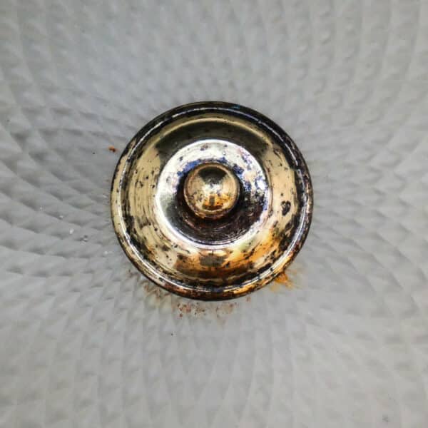 Old Ceiling Lamp in Worked Glass and Brass anciellitude