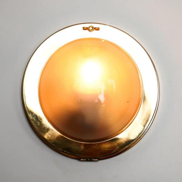 Old brass and frosted glass wall lamp anciellitude
