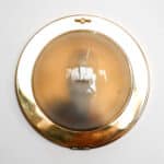 Old brass and frosted glass wall lamp anciellitude
