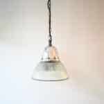 Striated Glass Suspension with Polished Cast Aluminum Head. anciellitude