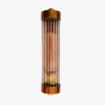 Cylindrical Wall Lamp with Ribbed Glass and Brass anciellitude