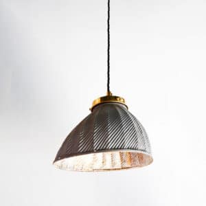 Old eglomized glass lampshade mounted in suspension – V2 anciellitude