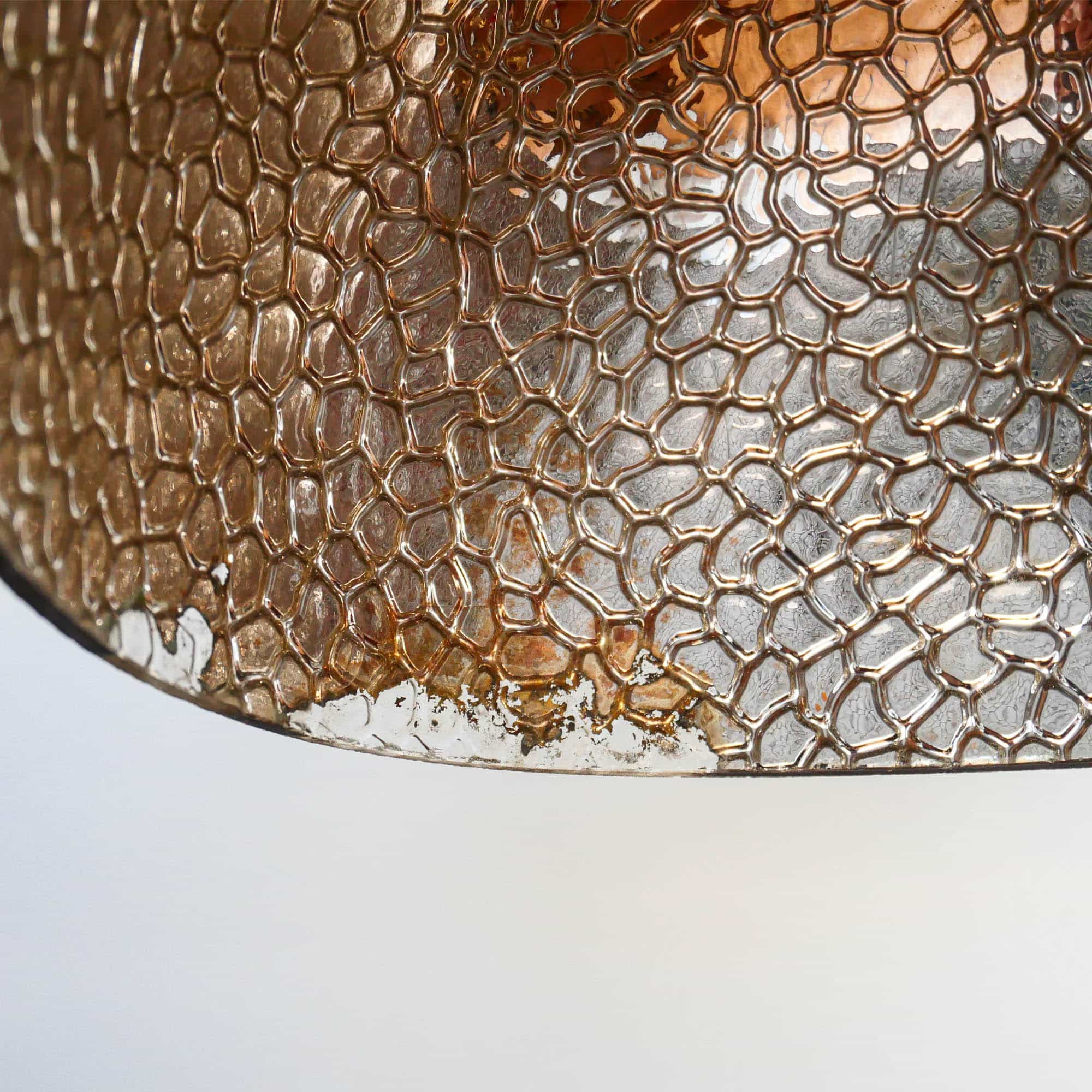 Old eglomized glass lampshade mounted as a 