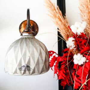 Old Eglomized Glass Lampshade Mounted as a "Swan's Neck" – Helioray anciellitude