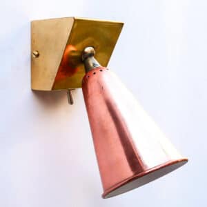 Old Conical Reading Light in Copper and Brass anciellitude