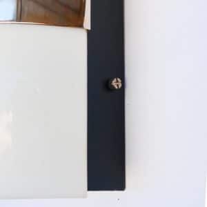 Vintage Wall Sconce in White Opaline Plexiglass with Metal Band anciellitude