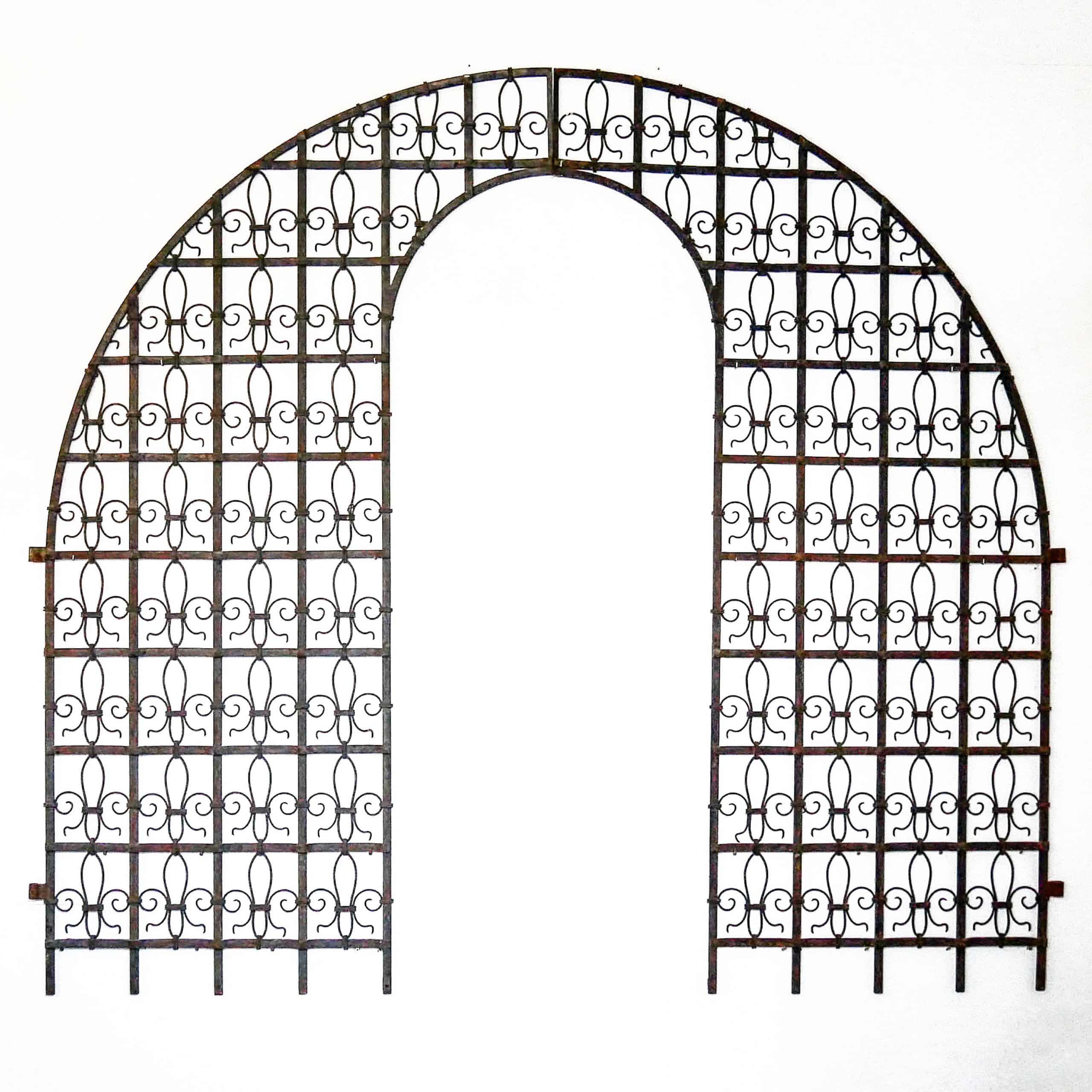 Ancienne grille de jardin en fer forgé – France, fin XIXe siècle anciellitude