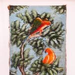 Paire de tableaux anciens – Oiseaux tropicaux – Italie, circa 1950 anciellitude