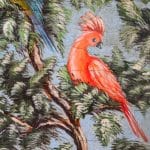 Paire de tableaux anciens – Oiseaux tropicaux – Italie, circa 1950 anciellitude