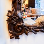 Oval Carved Wood Mirror – Black Forest, 19th Century, Art Nouveau anciellitude