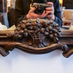 Oval Carved Wood Mirror – Black Forest, 19th Century, Art Nouveau anciellitude