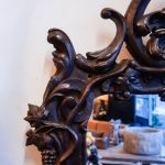 Oval Carved Wood Mirror – Black Forest, 19th Century, Art Nouveau anciellitude