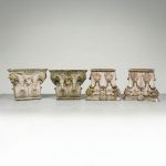 Set of Four Corinthian Capitals in Carved Stone — Neo-Classical Style, Late 19th Century anciellitude