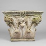 Set of Four Corinthian Capitals in Carved Stone — Neo-Classical Style, Late 19th Century anciellitude