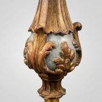 Large Rococo Style Carved Wood Floor Lamp — Repurposed Church Pricket, 19th Century anciellitude