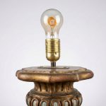 Large Rococo Style Carved Wood Floor Lamp — Repurposed Church Pricket, 19th Century anciellitude