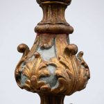 Large Rococo Style Carved Wood Floor Lamp — Repurposed Church Pricket, 19th Century anciellitude