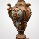 Large Rococo Style Carved Wood Floor Lamp — Repurposed Church Pricket, 19th Century anciellitude