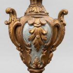 Large Rococo Style Carved Wood Floor Lamp — Repurposed Church Pricket, 19th Century anciellitude