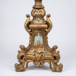 Large Rococo Style Carved Wood Floor Lamp — Repurposed Church Pricket, 19th Century anciellitude