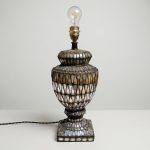 Lampe Balustre Artisanale en Mosaïque de Miroirs et Verre Dépoli – Années 90 ancielitude