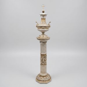 Importante Lampe Colonne en Céramique Estampillée Capodimonte – Italie, v. 1970 anciellitude