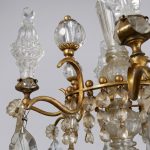 Grand Lustre Cage de Style Louis XV à Pendeloques de Cristal et Gouttes Améthyste, vers 1950 anciellitude