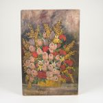 Paire de Natures Mortes Florales par Alice Rey – Huiles sur Panneaux – France, env. 1950 anciellitude