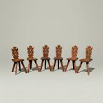 Suite de Six Chaises de Caractère en Noyer Sculpté – Style Néo-Renaissance, Circa 1900 anciellitude
